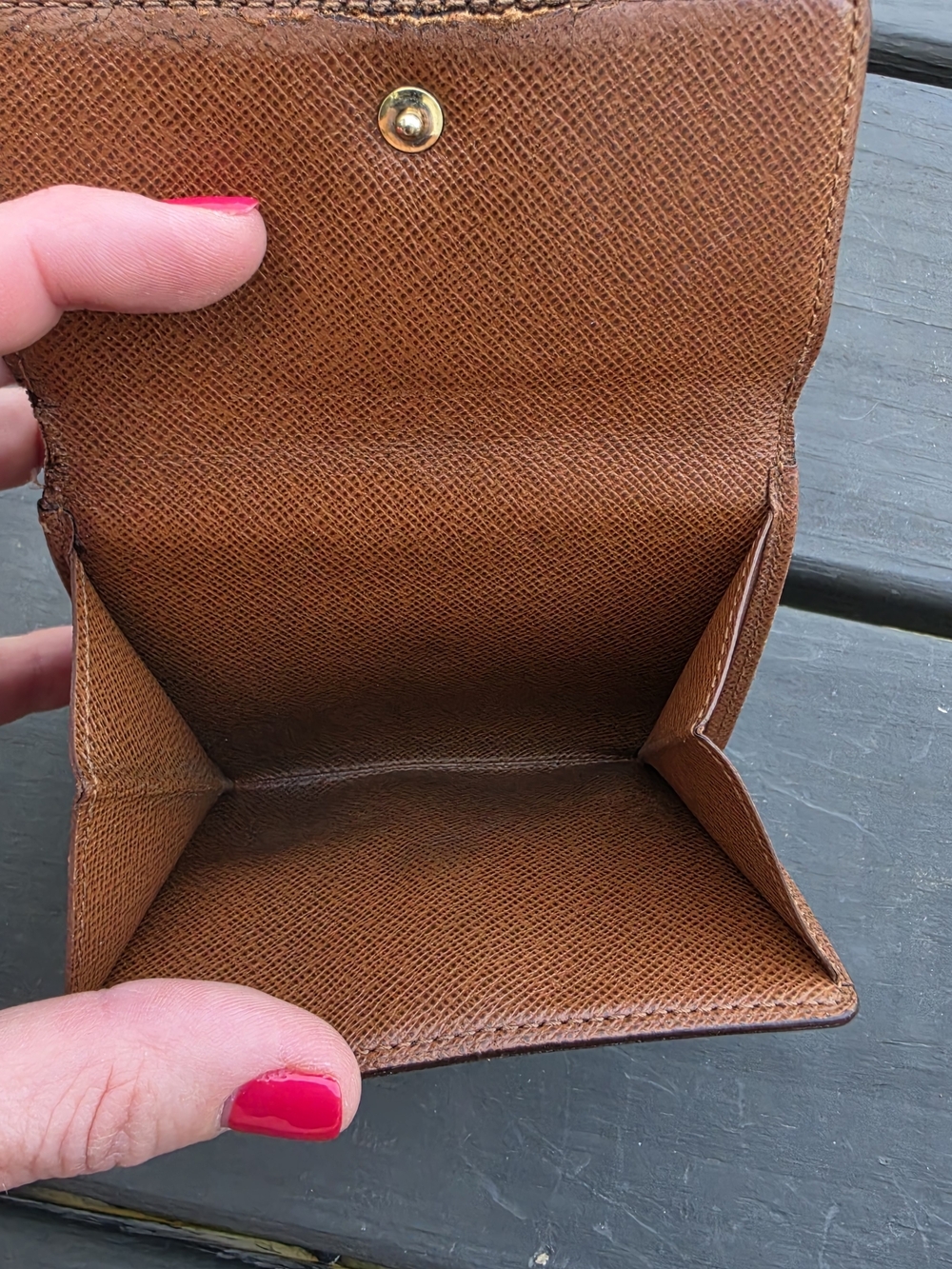 Louis Vuitton Elise Monogram Compact Wallet in Brown/Gold - Picture 6 of 9